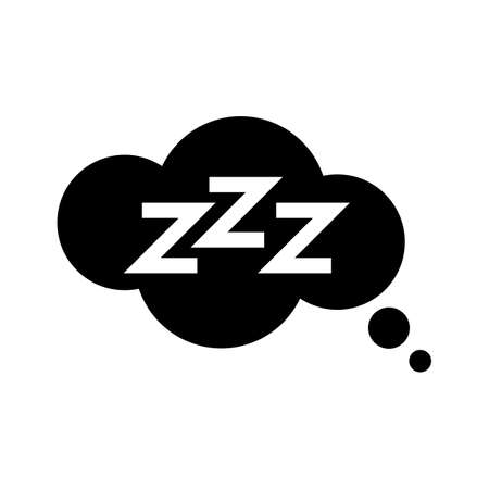 Sleeping, zzz or slumber in thought bubble vector icon for sleep apps and websitesのイラスト素材