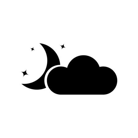 Night Icon in trendy flat style isolated on gray background. Nighttime symbol for your web site design, logo, app, UI. Vector illustration, EPS10.のイラスト素材