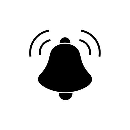 Bell Icon in trendy flat style isolated on gray background. Notification symbol for your web site design, logo, app, UI.のイラスト素材