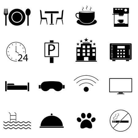 Hotel Icons set vectorのイラスト素材
