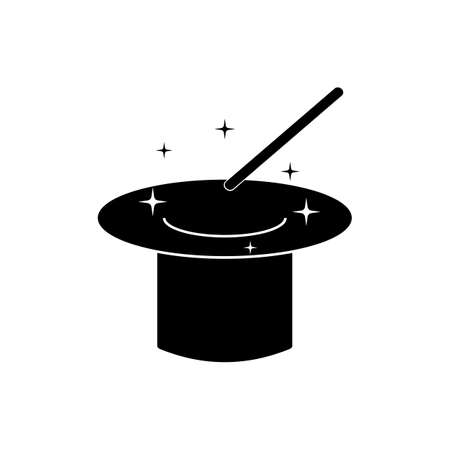 Magic wand and hat isolated on white backgroundのイラスト素材