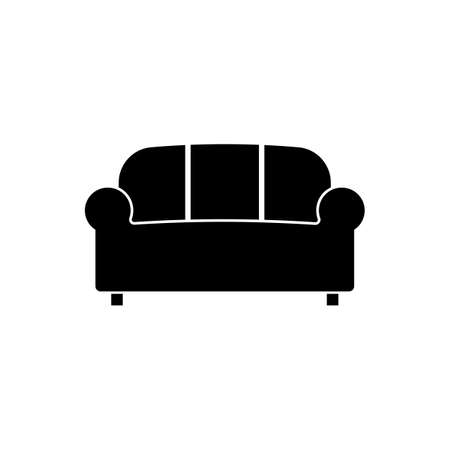 Sofa vector illustration isolated on white background. Soft sofa icon. Divan vector icon.のイラスト素材