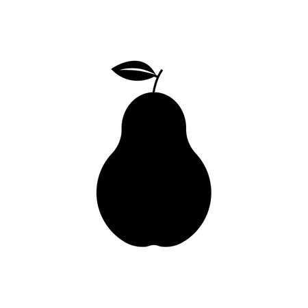 Pear icon vector. Pear silhouette sign isolated on white.のイラスト素材