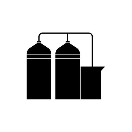 Oil storage tank. Oil single icon vector symbol stock illustration web.のイラスト素材