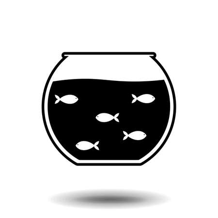 aquarium, flat icon isolated on white backgroundのイラスト素材