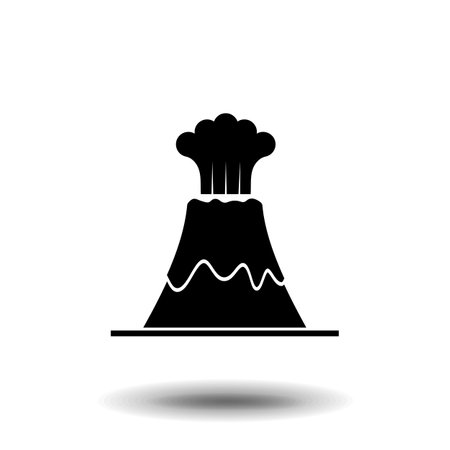 volcano icon on white backgroundのイラスト素材