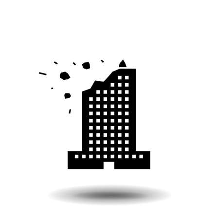 Crash Building Logo. Explosion in a building. Isolated on white background EPS10のイラスト素材