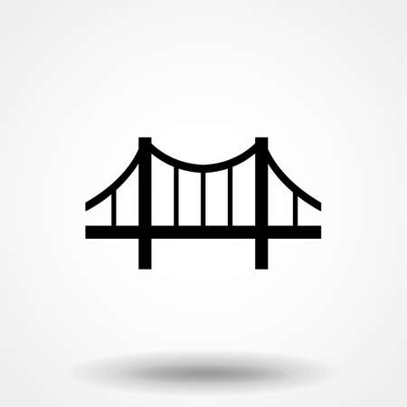Bridge icon vector. Building symbol. Architecture pictogram, flat vector sign isolated on white background. Simple vector illustration for graphic and web design.のイラスト素材