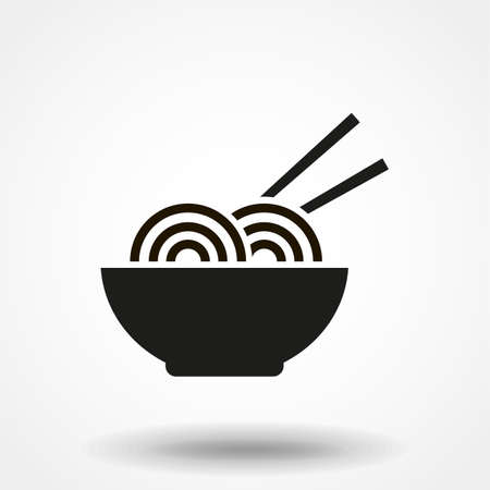 Noodle bowl with chopsticks, vector illustrationのイラスト素材