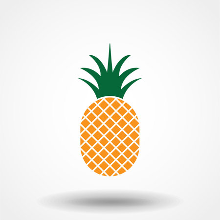 Pineapple icon for t-shirt print and other uses. Trendy Tropical Element. Vector Graphics. Isolated.のイラスト素材