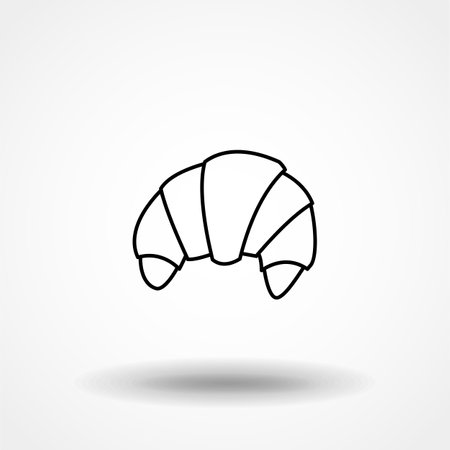 Drawing of croissant icon. Croissant Vector isolated on white background. Vector illustrationのイラスト素材