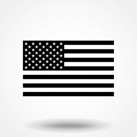 Black and white American flag.のイラスト素材