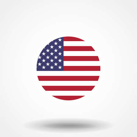 Simple vector button flag - Usaのイラスト素材