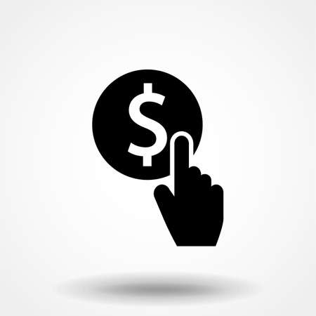 Pay per click icon, click on money. Vector. Isolate on white background.のイラスト素材