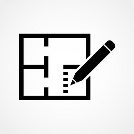 House plan icon in trendy isolated on gray background.Vector illustration.のイラスト素材