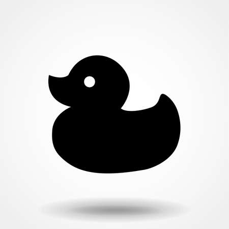 Rubber duck / ducky bath toy flat vector icon for apps and websitesのイラスト素材