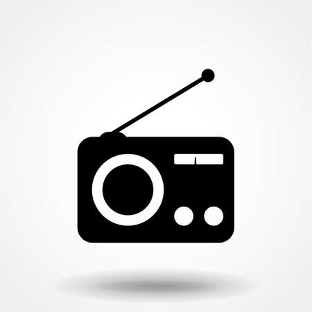 Radio icon. Simple flat symbol. Perfect Black pictogram illustration on white background.のイラスト素材