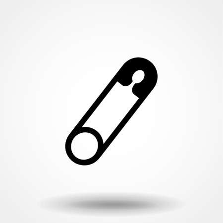 Illustration of safety pin icon on white backgroundのイラスト素材
