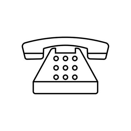 Old Telephone Icon Vector. Simple flat symbol. Perfect Black pictogram illustration on white background.のイラスト素材