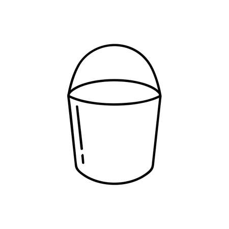 Bucket outline icon. linear style sign for mobile concept and web design. Pail simple line vector icon. Symbol, logo illustration. Pixel perfect vector graphicsのイラスト素材