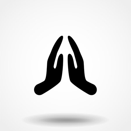 Prayer hands icon, palms together prayingのイラスト素材