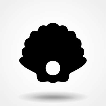 Black Pearl in Shell Icon. Vectorのイラスト素材