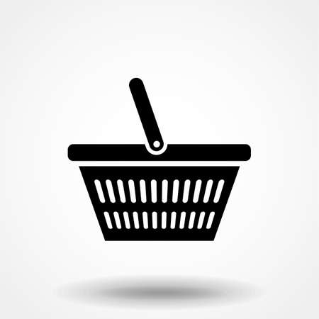 Shopping basket on white background. Vector illustrationのイラスト素材