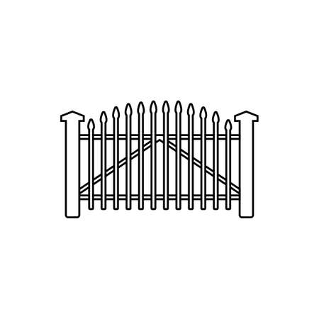 Fence outline icon, modern minimal flat design style, vector illustrationのイラスト素材