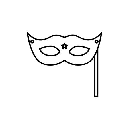 Carnival mask line icon, outline vector sign, linear style pictogram isolated on white. Masquerade symbol, logo illustration. Pixel perfectのイラスト素材