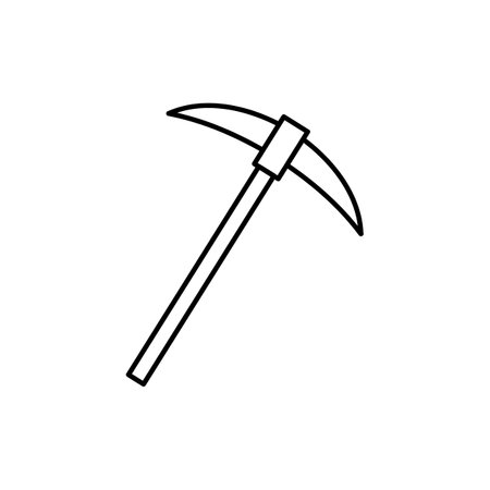 Pick tool line icon, build & repair elements, construction tool, a linear pattern on a white...