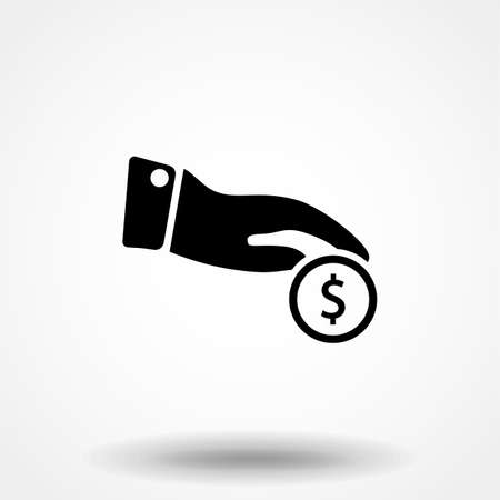 Donation icon. Glyph illustration style is flat iconic symbols, white background.のイラスト素材