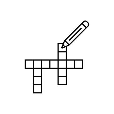 outline crossword vector icon. isolated black simple line element illustration from free time concept.のイラスト素材