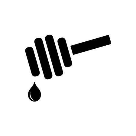 Honey spa therapy icon. Flat vector illustration in black on white background. EPS 10のイラスト素材