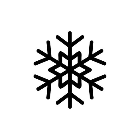 Snowflake icon. Christmas and winter theme. Simple flat black illustration on white background.