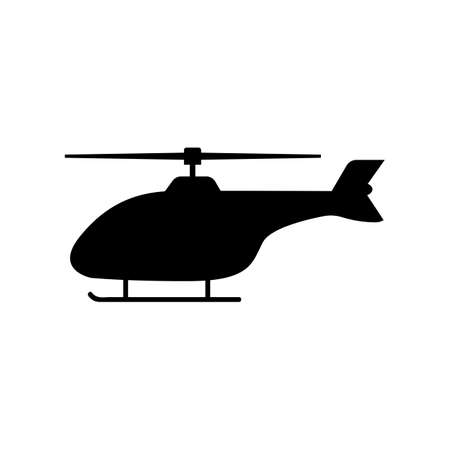 Helicopter icon trendy design template. Flat vector illustration in black on white background.のイラスト素材