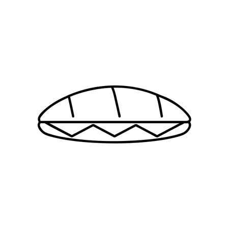 Sandwich icon line art style. Isolated vector illustration of icon sign concept for your web site mobile app UI design.のイラスト素材