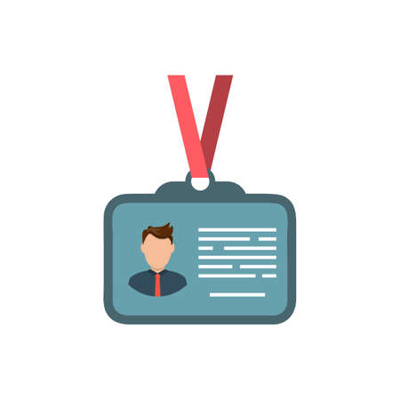 Vector business conference concept in flat style - id card for businessman.のイラスト素材