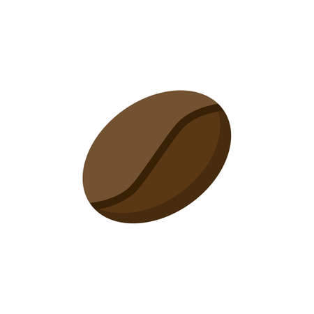 Roasted Coffee Bean on white background, flat graphic vector illustration.のイラスト素材