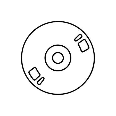 Vinyl record line icon. linear style sign for mobile concept and web design. CD disc outline vector icon. Dj music symbol, logo illustration. Stock vector illustrationのイラスト素材