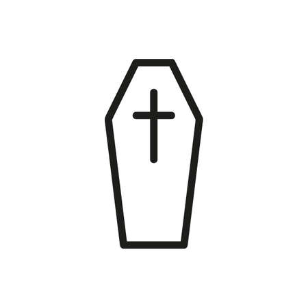 Coffin casket line icon symbol sign vectorのイラスト素材