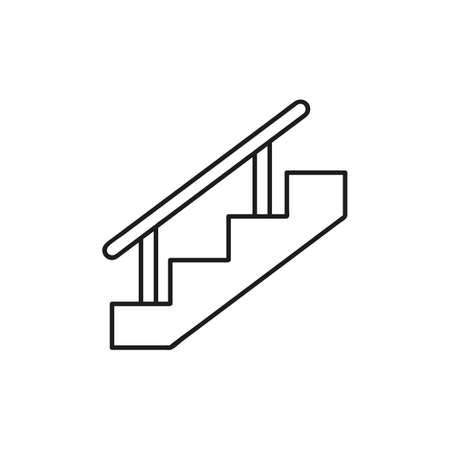 stairs icon. Trendy modern flat linear vector stairs icon on white background from thin line collection, outline vector illustrationのイラスト素材