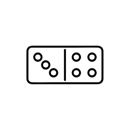 Domino icon. High quality black outline pictogram for web site design and mobile apps. Vector illustration on a white background.のイラスト素材