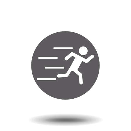 Running Man icon. Vector style is flat iconic symbol with rounded angles, gray color, white background.のイラスト素材