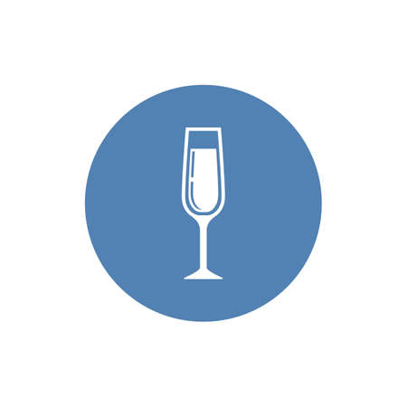 Glass of champagne, celebration concept icon on white backgroundのイラスト素材