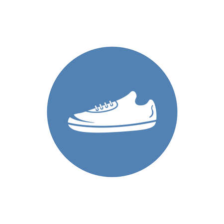 Sneakers silhouette icon. Isolated sign on white background. Vector Illustrationのイラスト素材