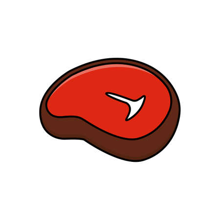 Steak icon isolated on white background. Steak on the bone. Steak closeupのイラスト素材