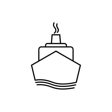 Boat, linear icon. vector graphics, editable stroke linear iconのイラスト素材