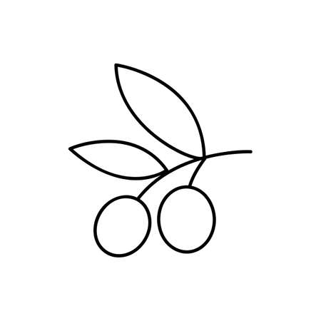 Olive line icon, outline vector sign, linear pictogram isolated on white.のイラスト素材