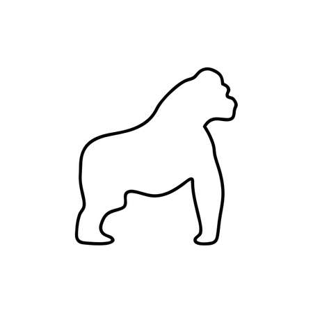 gorilla line icon. Pictogram flat outline design for apps and websites, Isolated on white background, Vector illustrationのイラスト素材