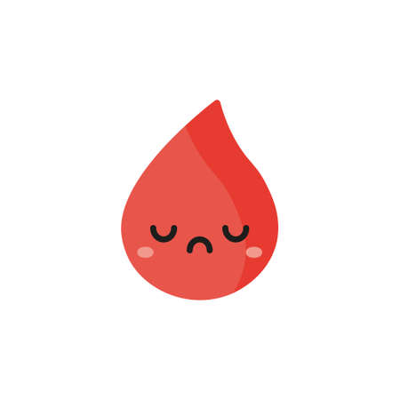 Cute blood drop icon on white backgroundのイラスト素材